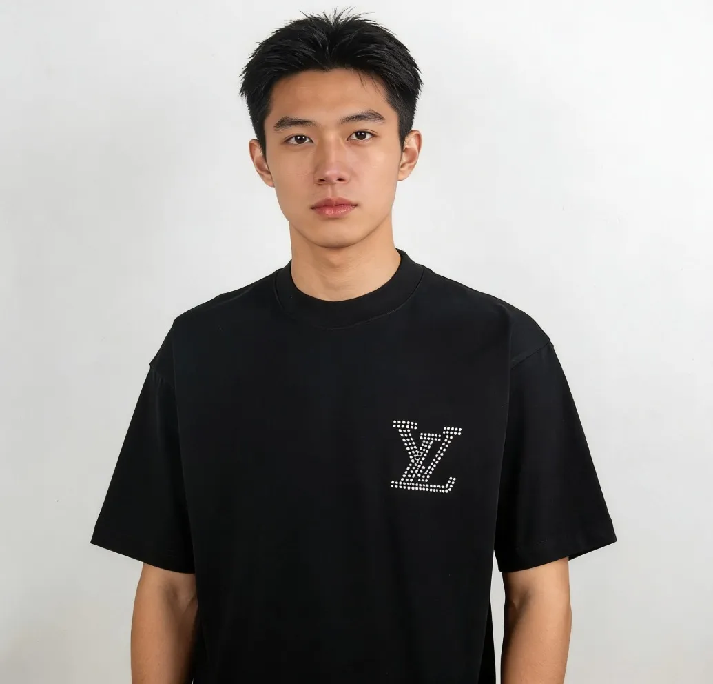 Louis Vuitton/Louis Vuitton 26ss pearl letter print short sleeves